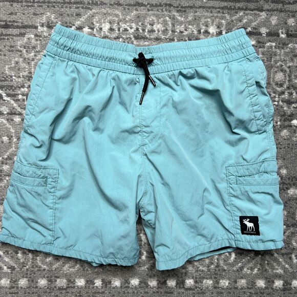 Abercrombie Kids Aqua Green Swim Trunks Boys 11 /12 Beach Preppy - Picture 1 of 11
